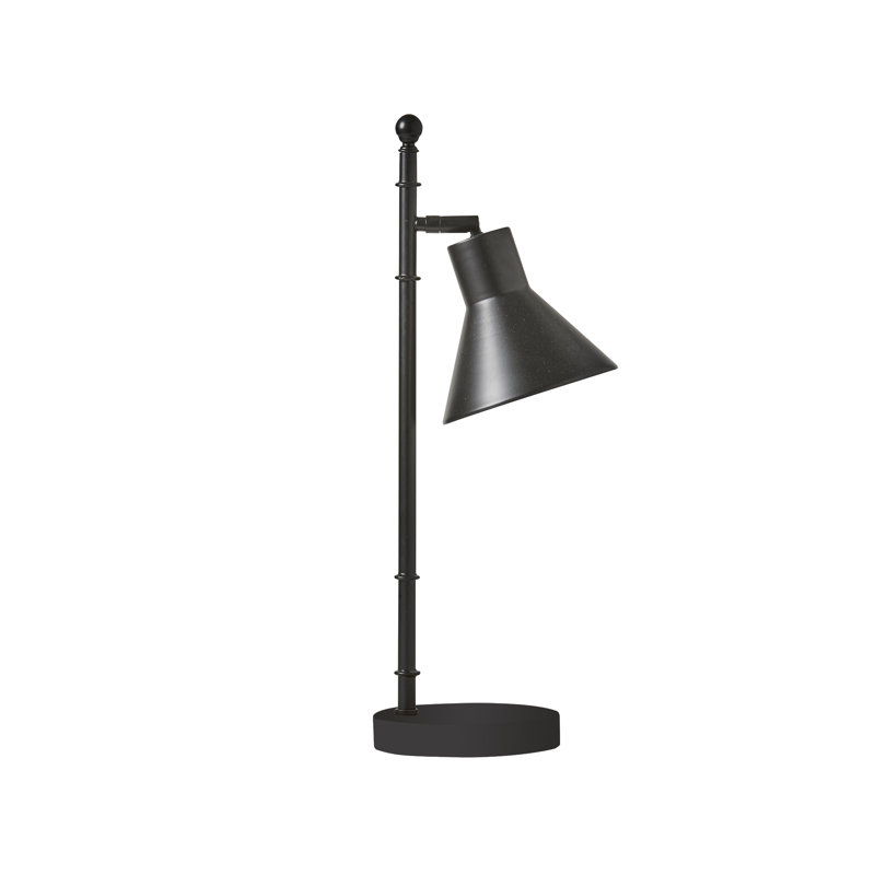 Lampe de bureau plate noire 22,13 po avec USB Kahlee
