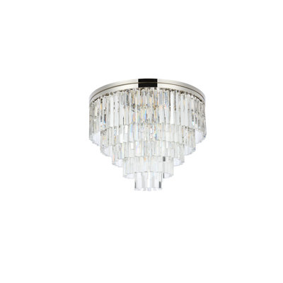 Plafonnier encastré à 7 lumières de style lustre 32 po Yazmin