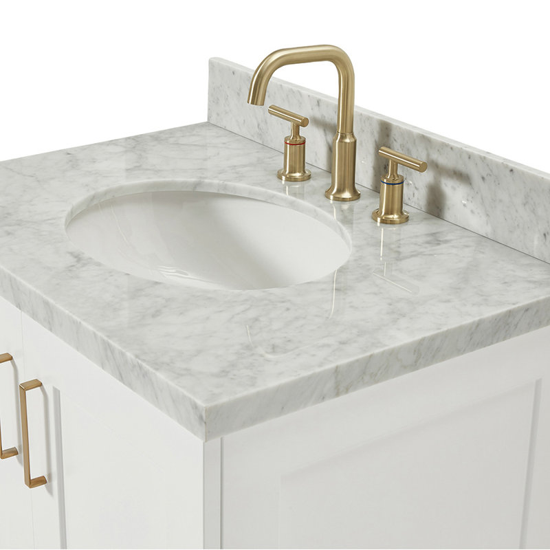 ARIEL TAYLOR 31 IN RECTANGLE SINK VANITY, White, Oval