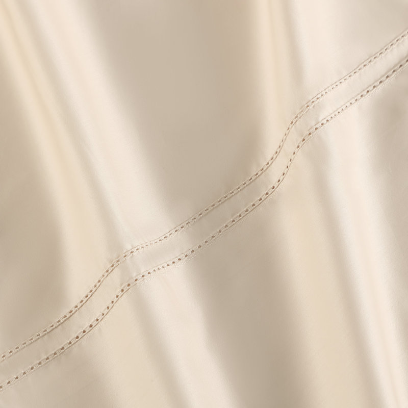 Yalda 100% Cotton Flat Sheet, Queen, Cream