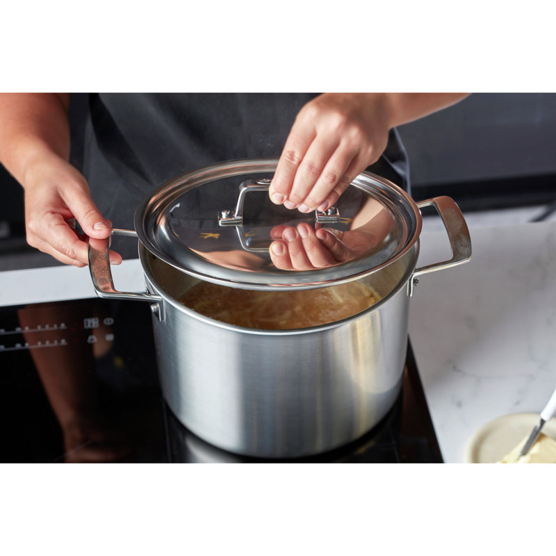 Demeyere Essential 5-Ply 8-Qt Stainless Steel Stock Pot with Lid