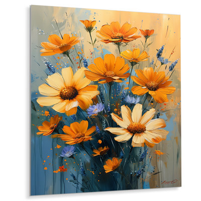  «Yellow Blue Radiant Bloom Cornflowers In Farm III - Cornflowers», art mural