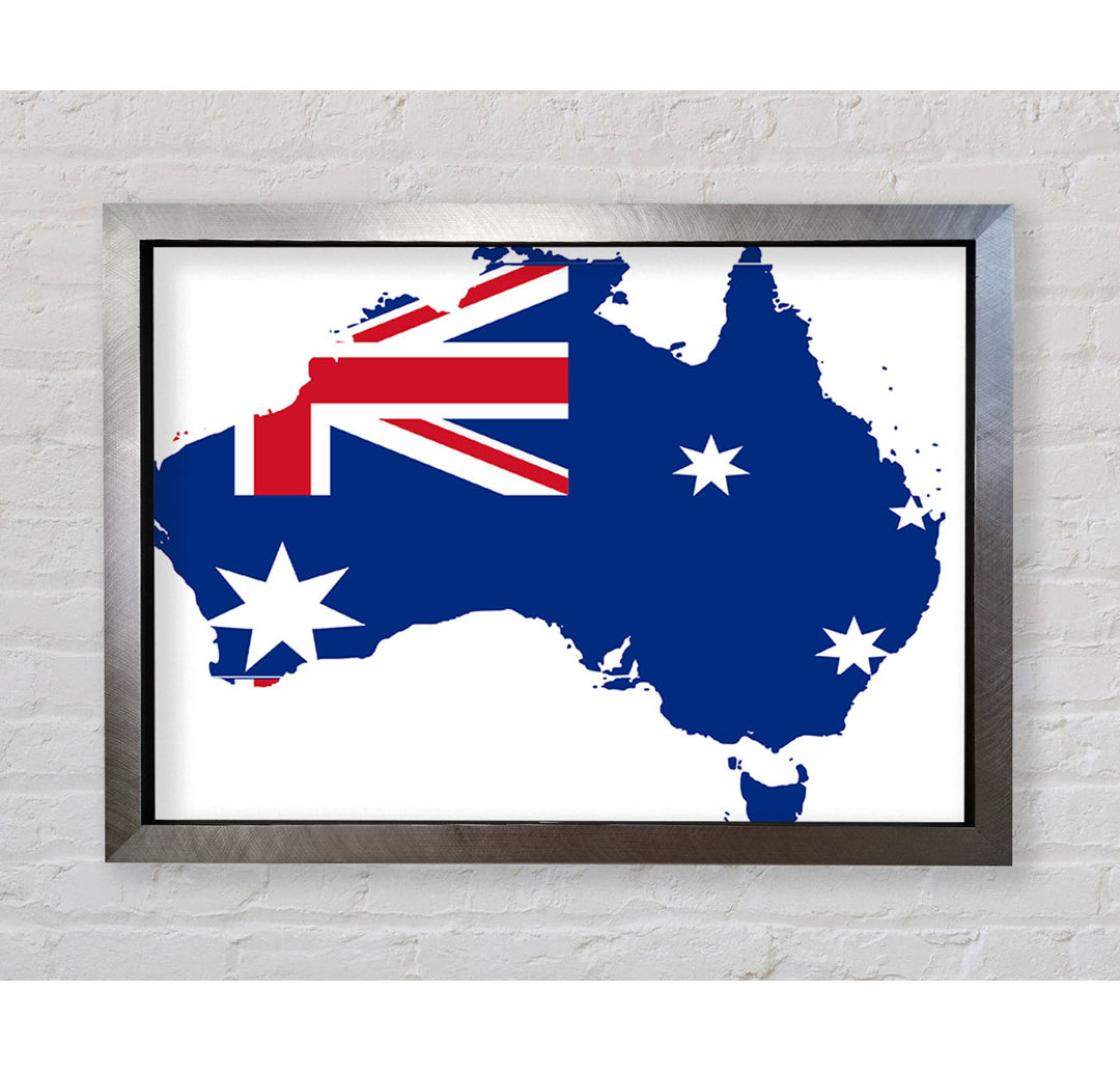 Australien Flagge Karte - Drucken