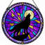 Panneau de vitrail 12 "H Wolf Moon