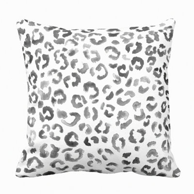 Leopard Print Watercolor Decor Pillowcase - Animal Home Decor Square Cushion Cover - Hand Painted Pattern Throw Pillow