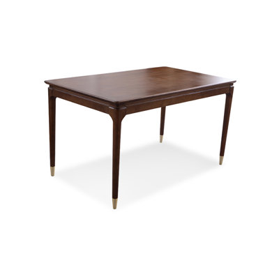 Nut-brown Rectangular Solid Wood Dining Table
