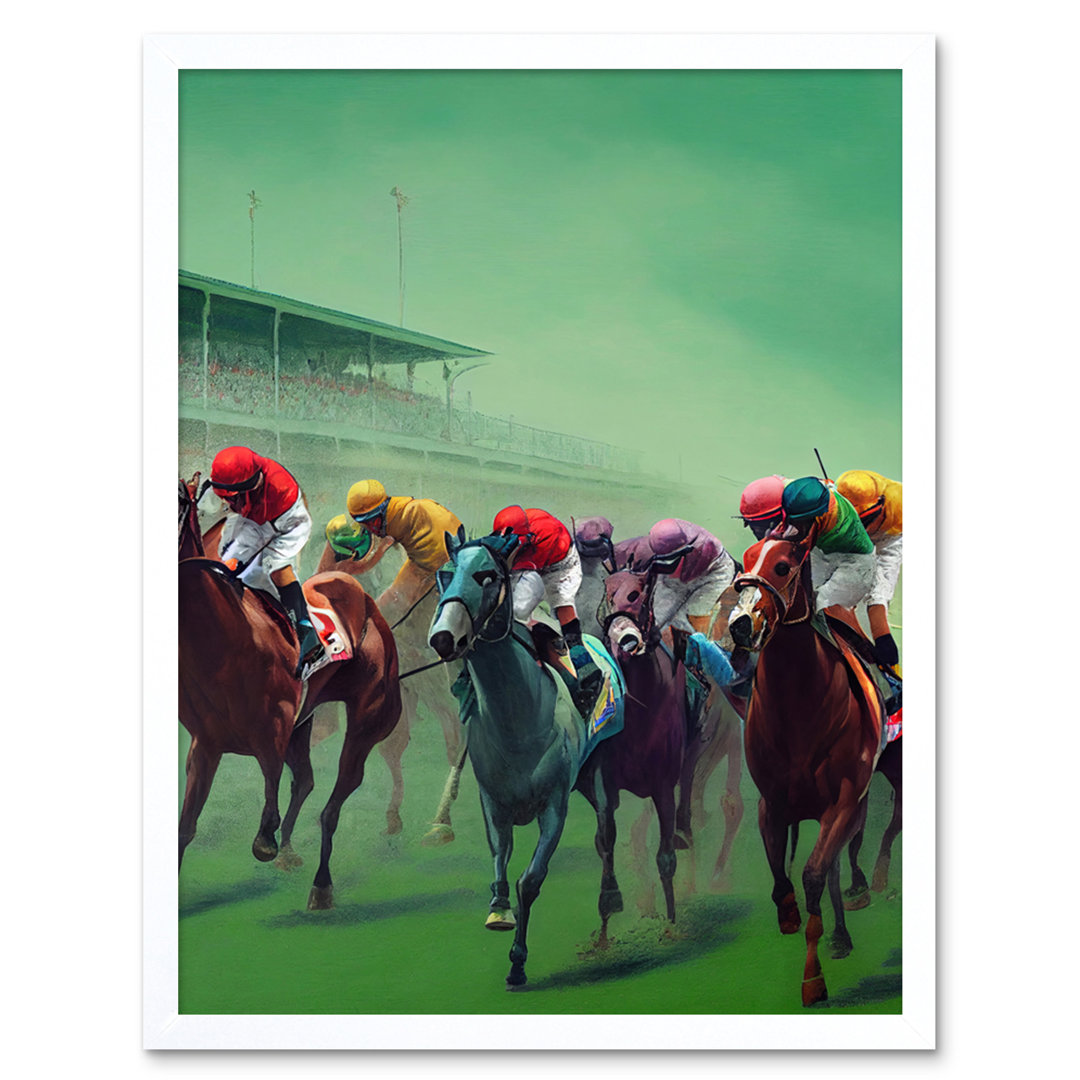 Kentucky Derby Horse Racing Jockeys Modern - Print
