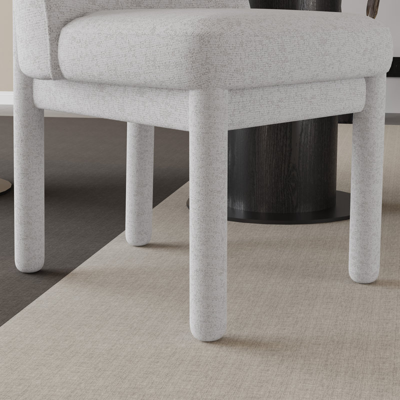Ensemble de 2 chaises en chenille rembourrées, Beige