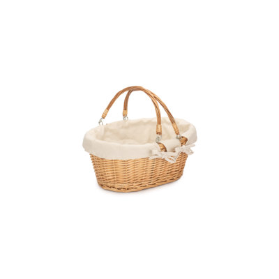 Swing Handle Wicker Shopping Basket with White Lining