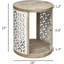 Table de bout Farmhouse, table d'appoint en bois vieilli, table d'appoint ronde de 18 pouces avec tablette pour le salon, le bureau, finition bois de couleur rétro