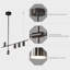 Luminaire suspendu moderne à DEL à intensité variable avec surface électrolytique Luminaire suspendu moderne à DEL pour salle à manger