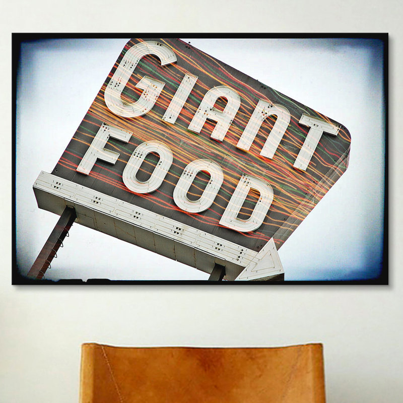 « rétro géant », impression sur toile tendue, "enseigne food snodgrass", H 18 po x l 26 po x P 1,5 po, Toile tendue