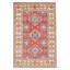 Tapis unique rouge / beige / bleu foncé noué à la main 6 pi 6 po x 9 pi 7 po Astrea