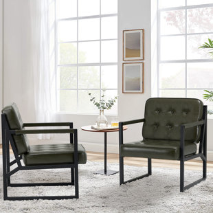 Geraldina Faux Leather Armchair (Set of 2)