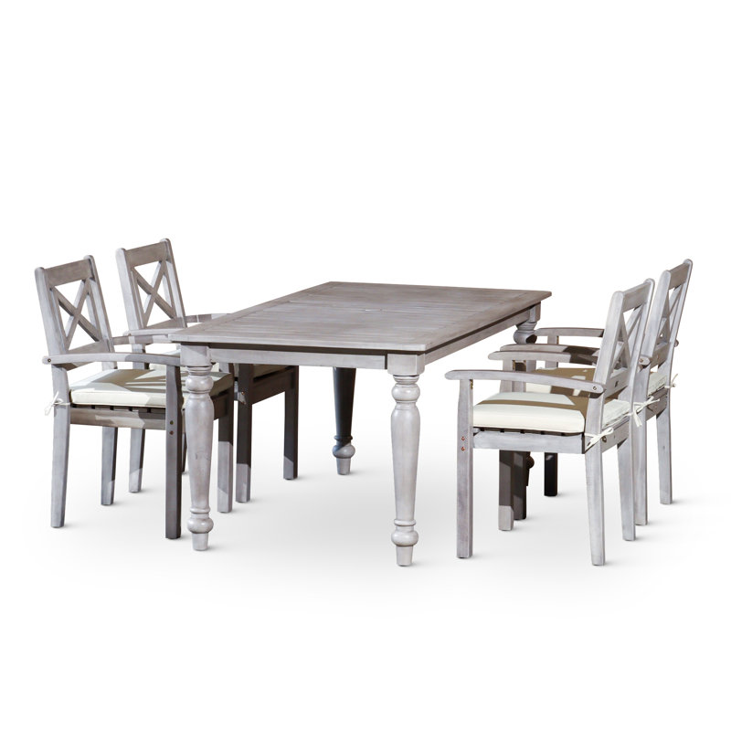Ensemble de salle à manger rectangulaire pour l'extérieur 5 pièces