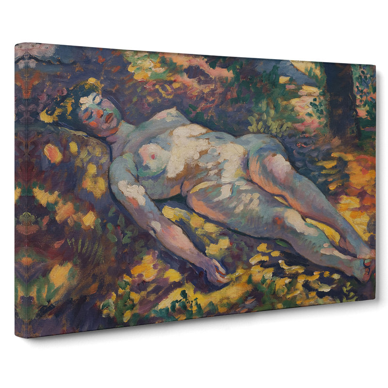 Nude Woman Sleeping by Henri-Edmond Cross - Wrapped Canvas Painting, 35cm H x 50cm W x 3cm D