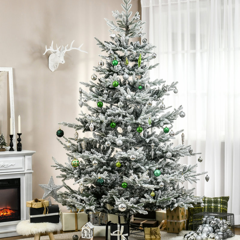 Arbre de Noël artificiel 8 pi avec neige, 1479 branches, arbre de 8 pieds facile à assembler, branches