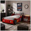 Table de chevet Kids Racing Car avec tablette de rangement ouverte, 1 tiroir, bande de protection arrondie-330270064