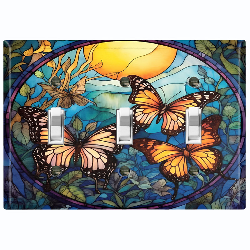 Plaque murale à 3 bandes Butterfly Family