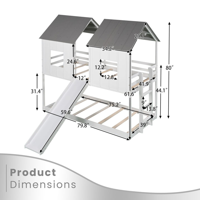 Becket Kids Twin Over Twin Bunk Bed
