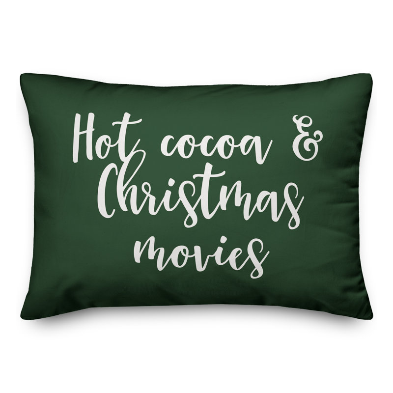  Coussin Hot Hot cacao et films de Noël, Vert foncé