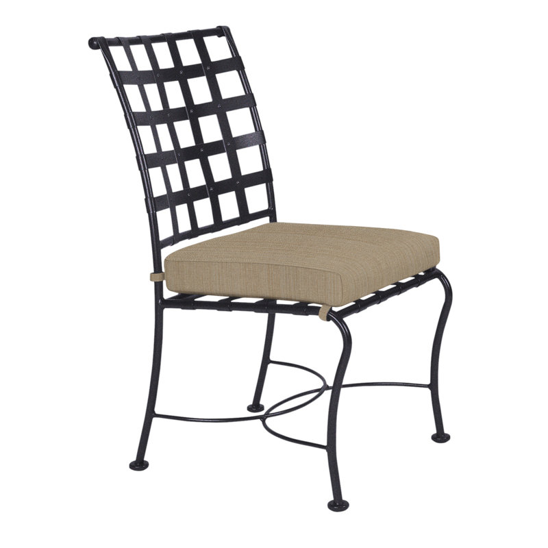 Classico Outdoor Dining Side Chair, Graphite, Flagship Stone Sunbrella®