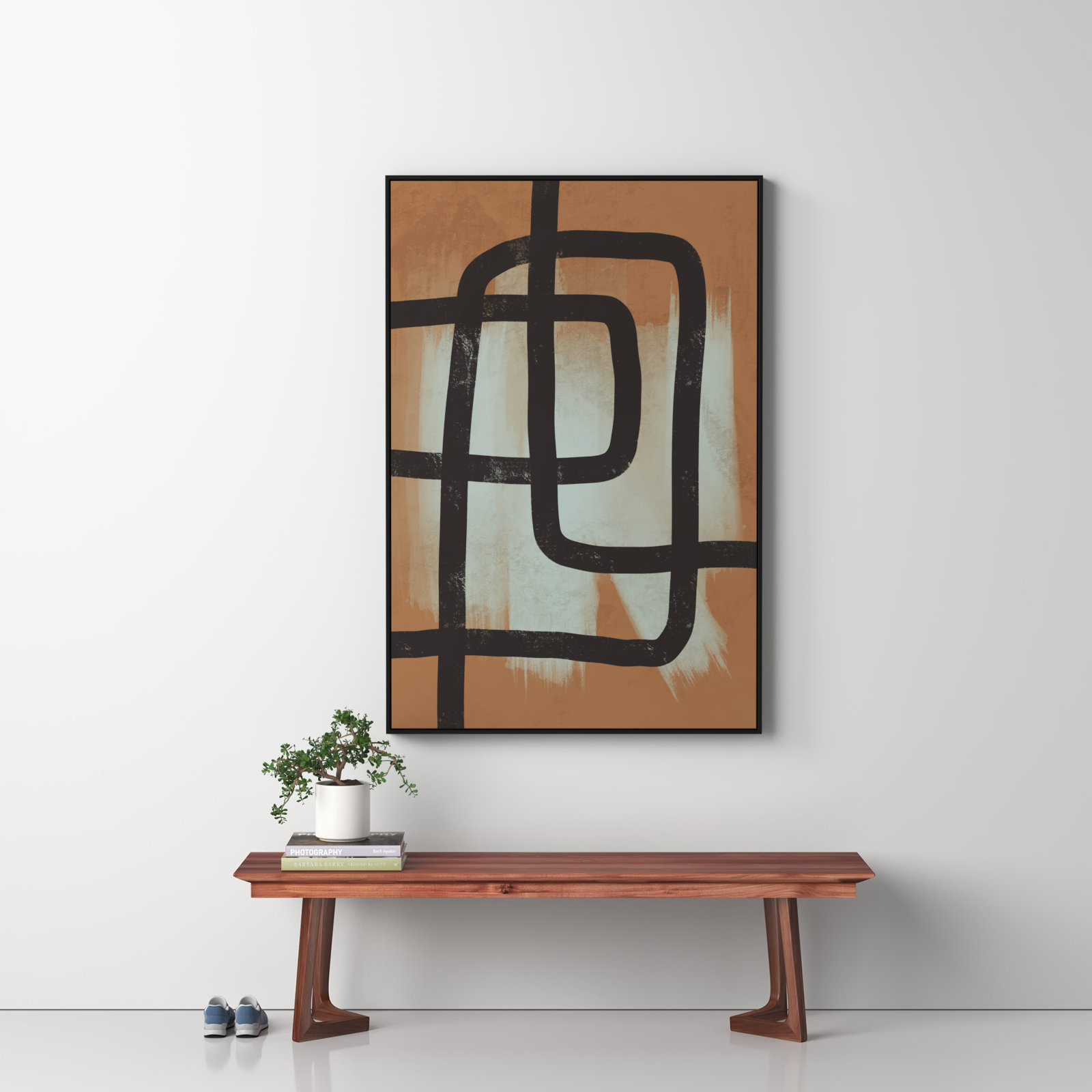 Many Paths Taken 2 Painting, Black, 61.5" H x 41.5" W x 2" D