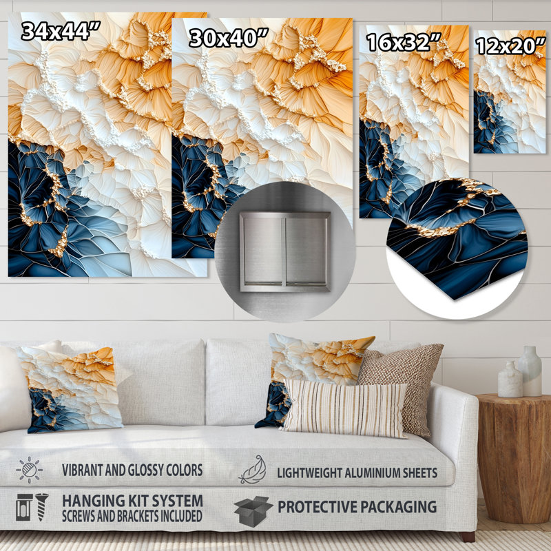 Lumineux prisme abstrait naturel biogénique I - botanique, impression sur métal moderne, H 44 po x l 34 po x P 0,84 po