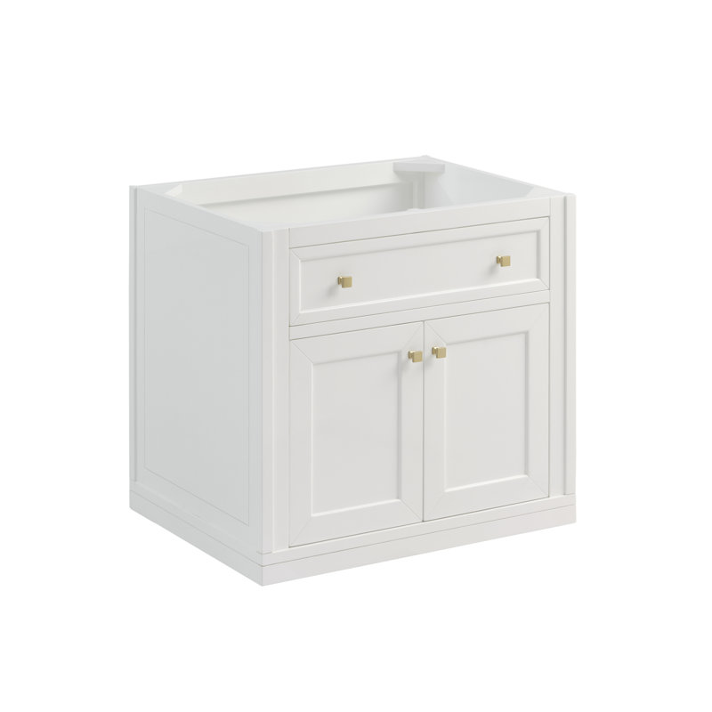 Chicago 30'' W Single Vanity, Glossy White, White Zeus, 8" Widespread