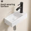 Lavabo mural à petite vasque rectangulaire en céramique avec lavabo à gauche, sans robinet ni bonde