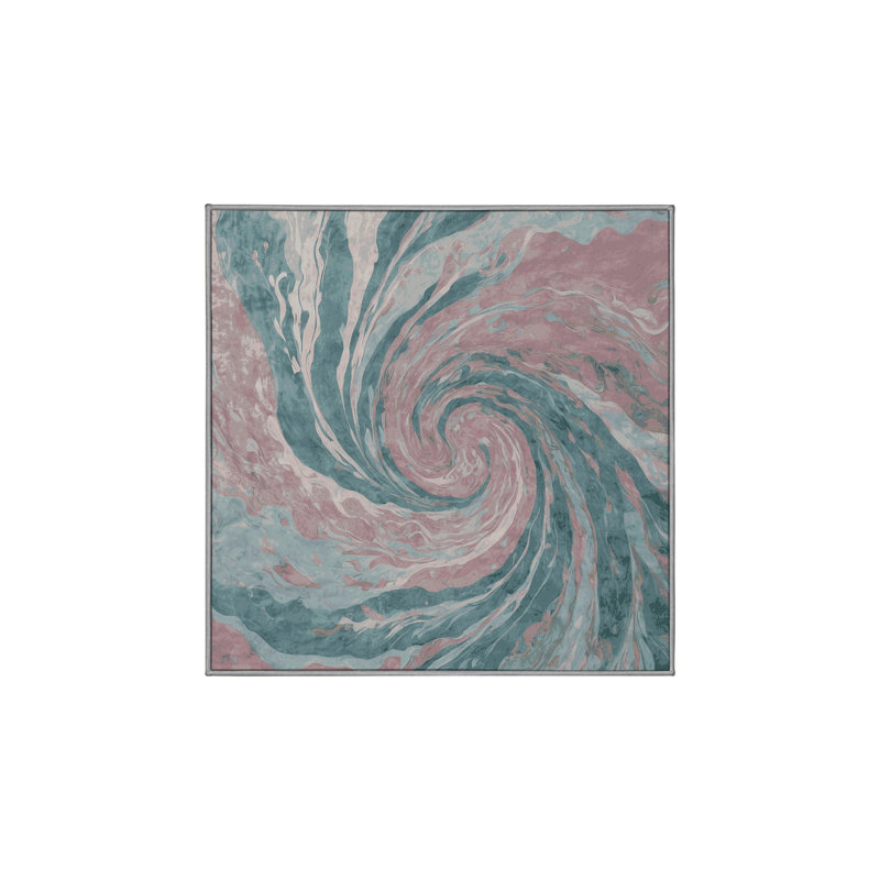 Tapis rose lavable à la machine, Carré 7 pi