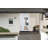 Front Exterior Prehung FiberGlass Door Clear Glass See-through / Manux 8555 White Silk Clear Glass / Side Exterior Window / Office Commercial and Residential Doors Entrance Patio Garage-W36+16" x H80"-Left-hand Inswing-98196023-98196028