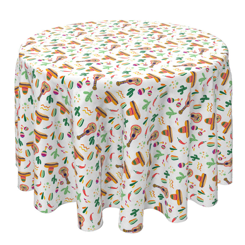 Round Cotton Twill Tablecloth
