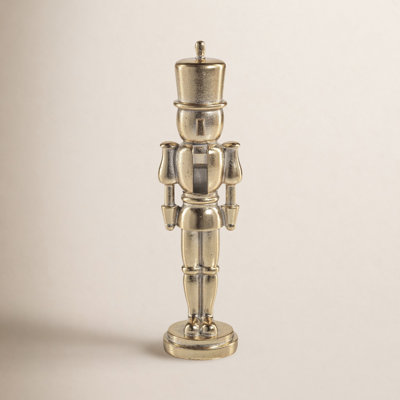 2-Piece Metallic Nutcracker Figurine Set