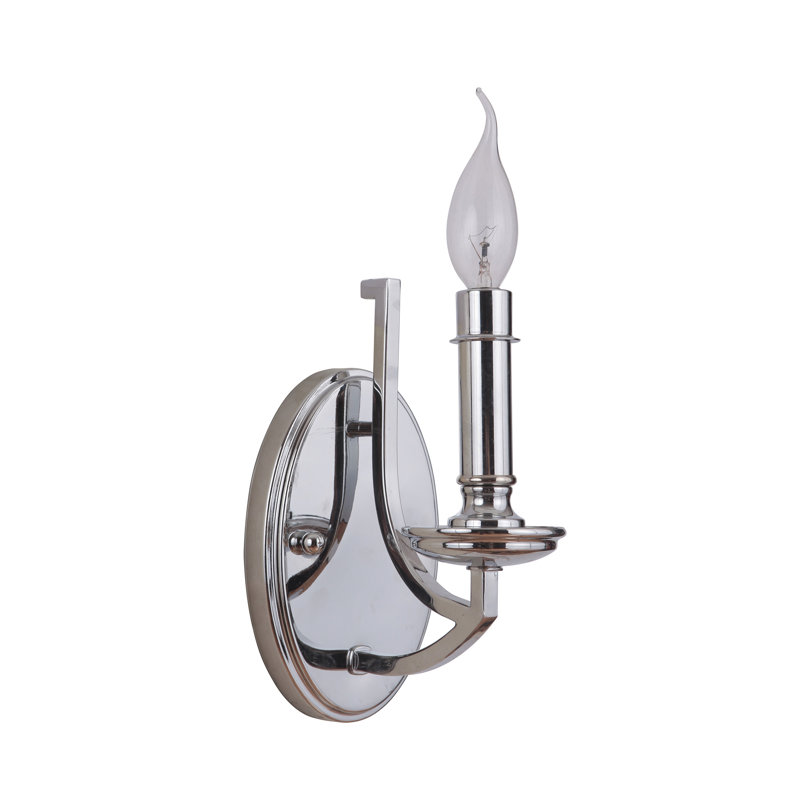Lampe murale bougie 1 lumières Rockville, Chrome