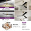 Grand ventilateur de plafond moderne à intensité variable de 60 po avec lumière DEL et télécommande Karlena-121924529