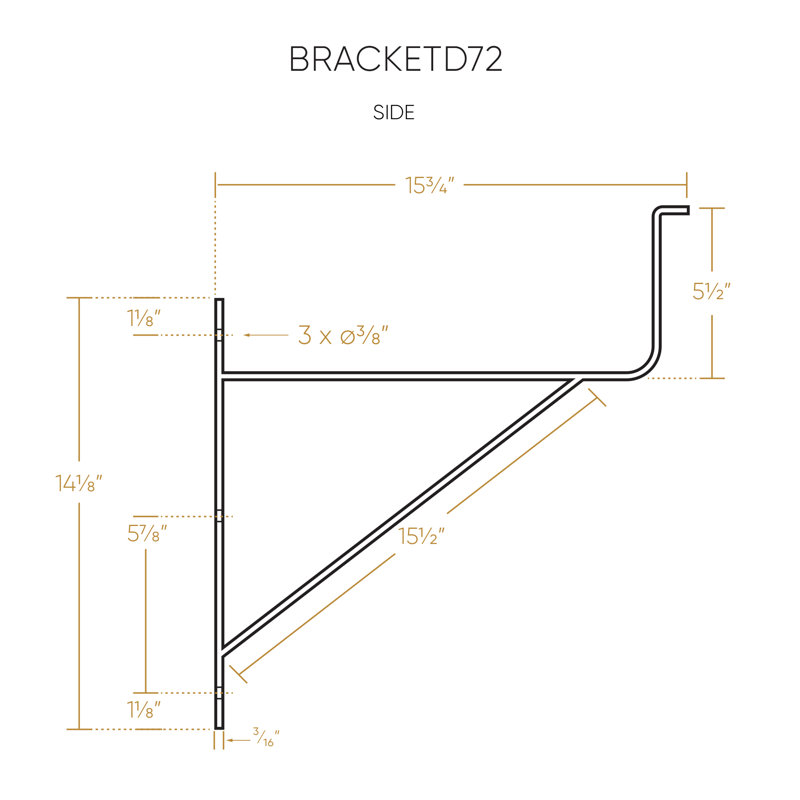 Wall Mount Brackets for Extra Support. For use with Whitehaus Sink WHNCD72