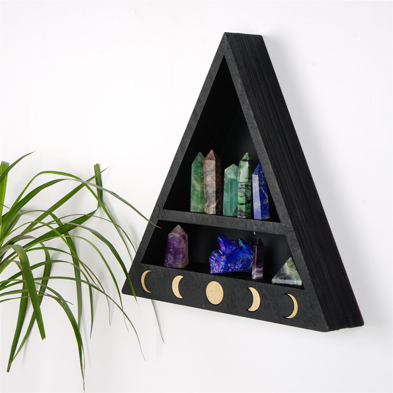 Colesen Modern Wall Shelf, Black, 11.8 x 11.8 x 2.4 inches | 100% Solid Wood Construction, Numerous Shelves, Wall-Mountable Design | Perfect for Home Décor & Storage Solutions, Elegant & Functional