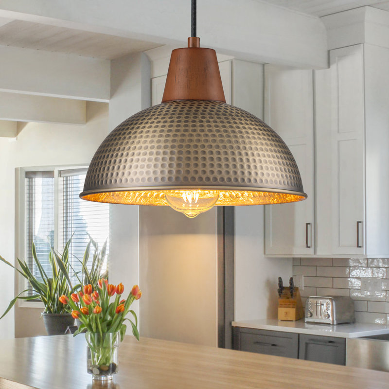1-Light Dome Hammered Single Pendant