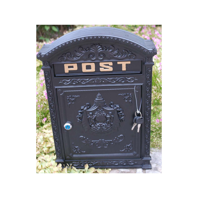 Carrickfergus Aluminum Wall Mounted Post Box, Black