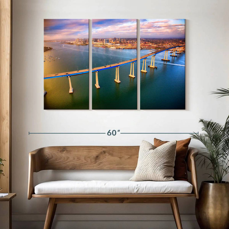 Lilie Coronado Bridge, horizon de la ville, H 32 po x l 50 po