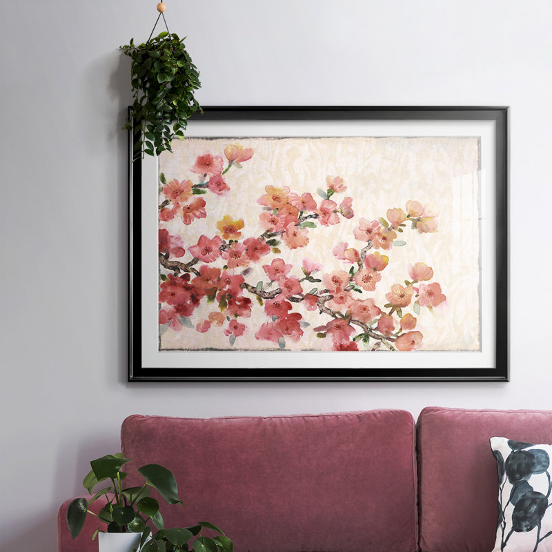 «Cherry Blossom Composition II», reproduction d'art encadrée, Noir, H 19 po x l 27 po x P 1,5 po