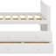 Lit de jour double avec lit gigogne simple et 3 tiroirs de rangement, lit capitaine en bois, lit plateforme en bois-1827738530