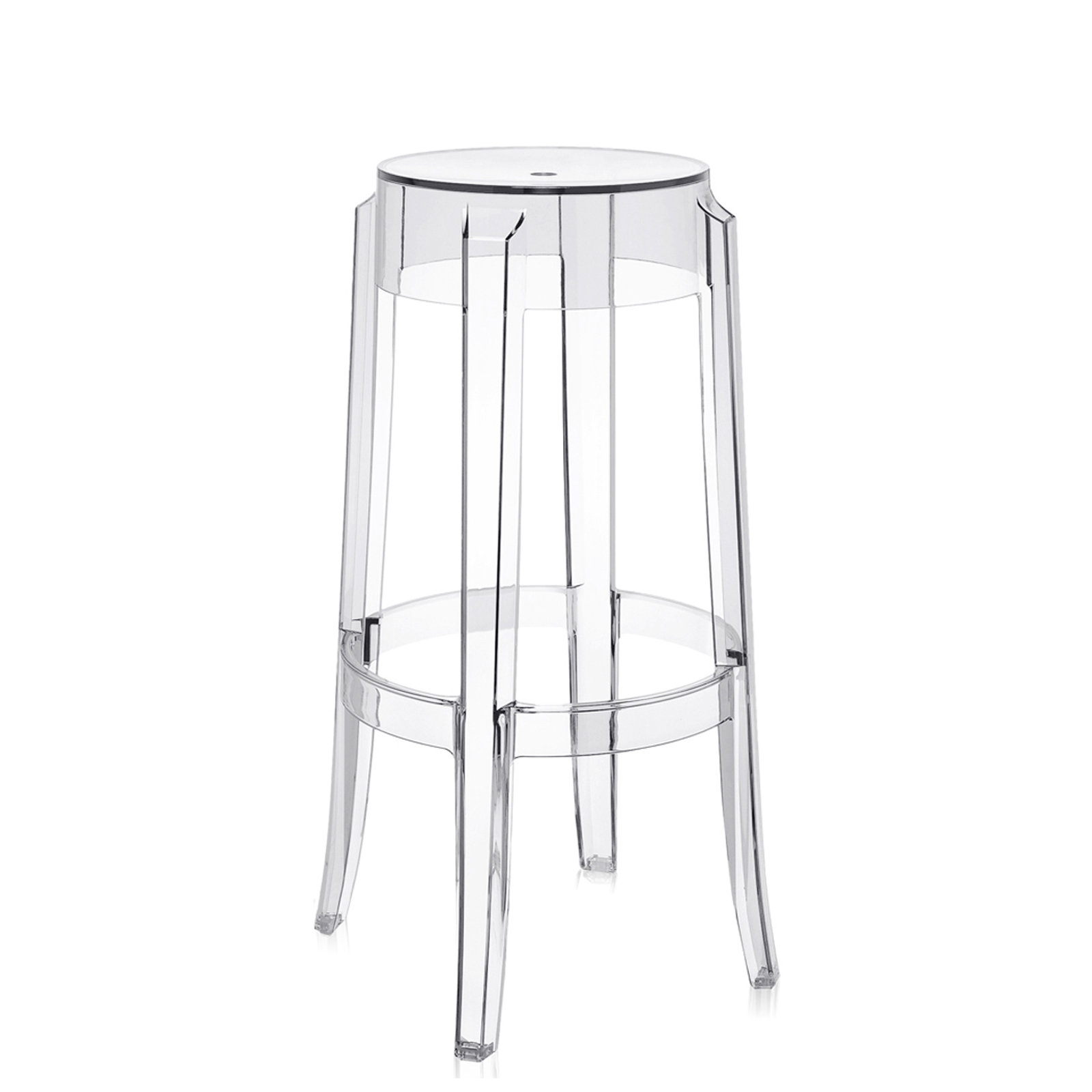 Charles Backless Outdoor Bar Stool, Crystal, 29.53"