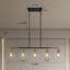 Lustre moderne à 5 lumières à intensité variable Spoutnik Lustre linéaire en verre transparent pour salle à manger