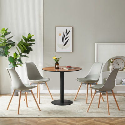Ensemble de table de salle à manger 5 pièces, ensemble de table ronde pour 4 personnes Morden, table ronde avec 4 chaises pour la maison, la cuisine, la salle à manger et le restaurant