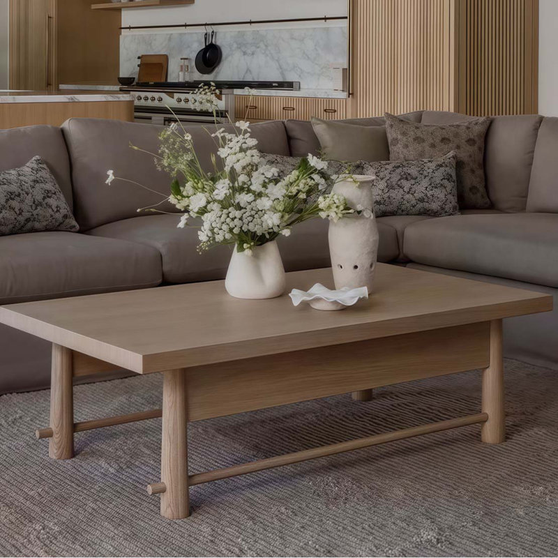 Table basse Mid-Century, Couleur originale du bois