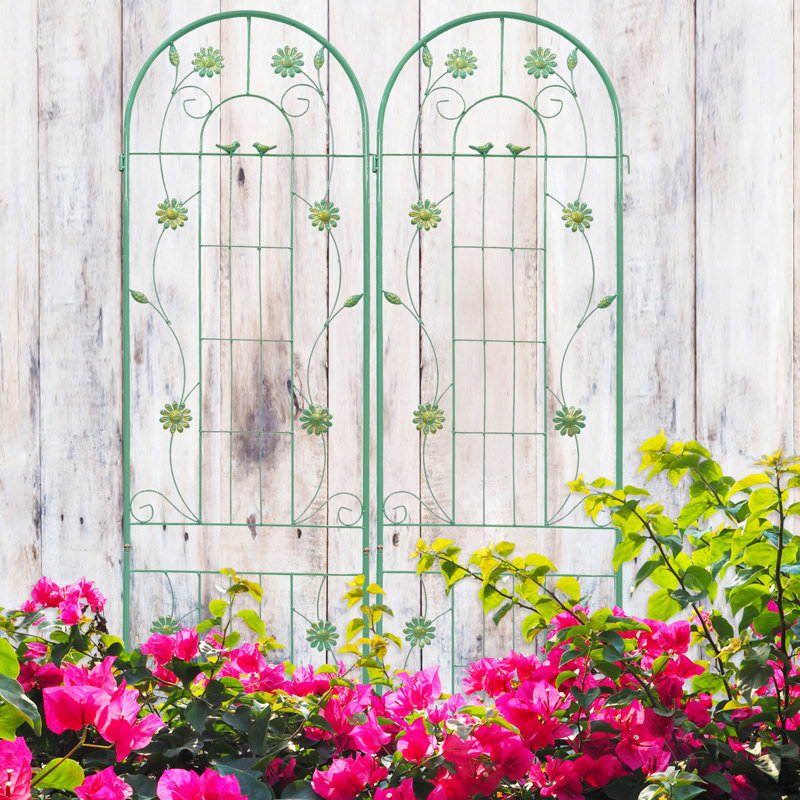 2 treillis de jardin en métal antirouille de 86,7 po x 19,7 po pour support à fleurs 86,7 po x 19,7 po, pour l'extérieur