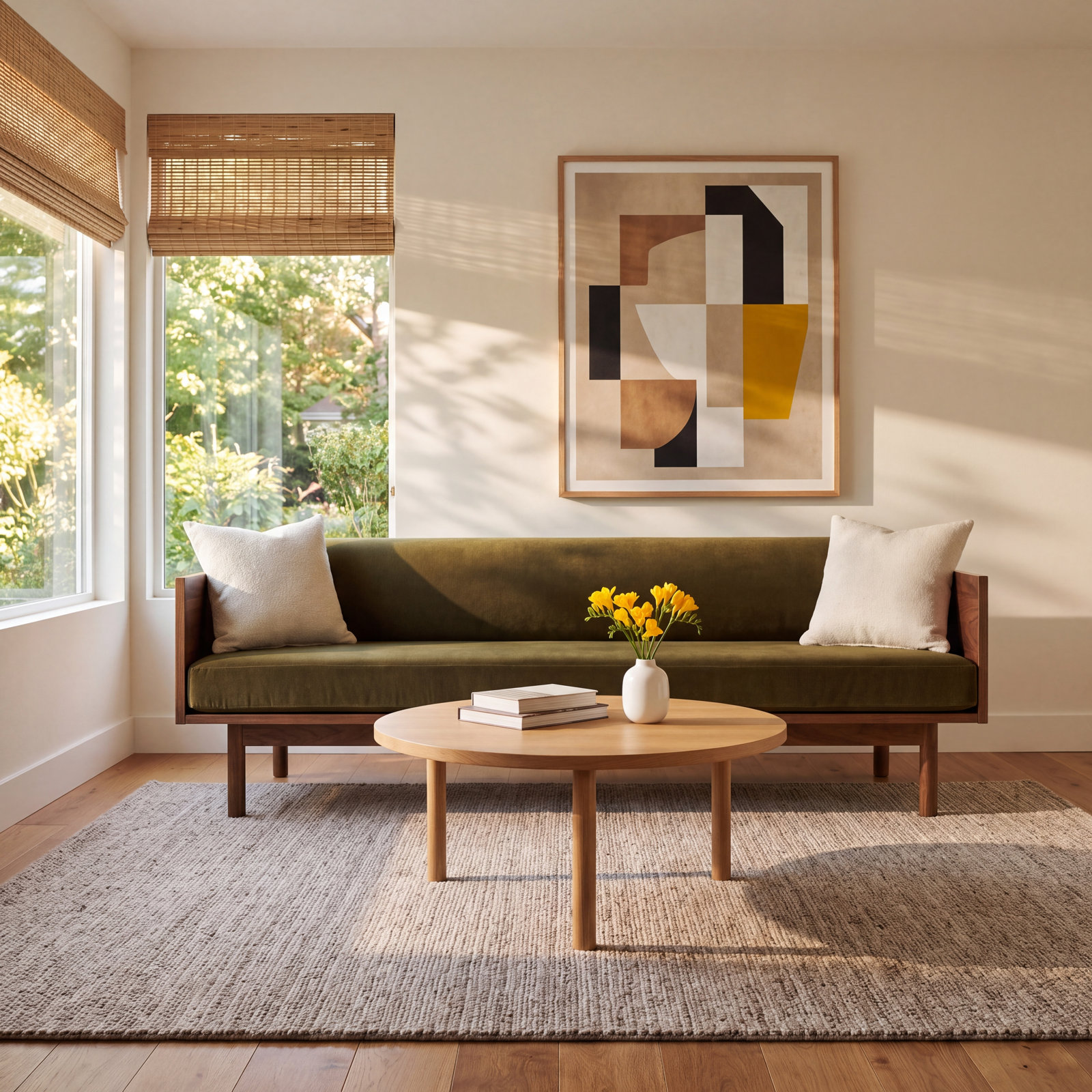 Souvenir 87 " Sofa, Bella Loden Performance Velvet, Walnut