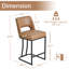 Tabouret de bar moderne en similicuir avec structure en métal, tabourets de bar modernes à hauteur de comptoir avec dossier découpé, ensemble de 2-630163404